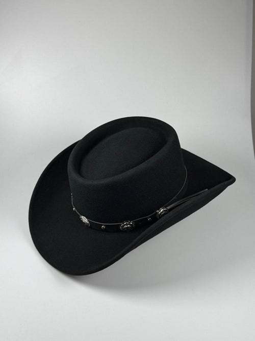 Royal Stallion Fashion Black Wool Western Cowboy Hat – Telescope Crown