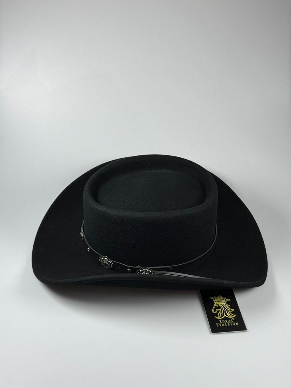 Royal Stallion Fashion Black Wool Western Cowboy Hat – Telescope Crown